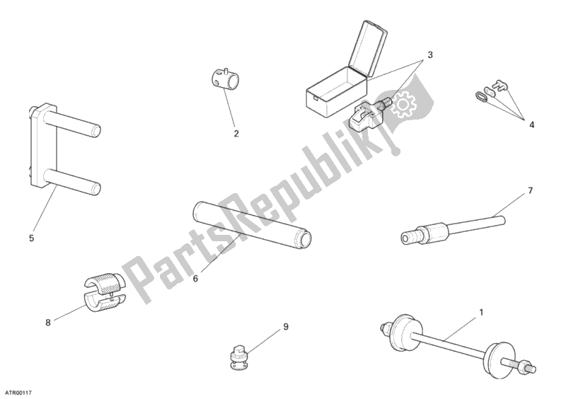 Toutes les pièces pour le Outils De Service D'atelier, Châssis du Ducati Monster 695 USA 2007 Toutes les pièces pour le Outils De Service D'atelier, Châssis du Ducati Monster 695 USA 2007